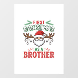 Autocollant Pour Fenêtre Premier Noël en tant que frère Santa Gnome