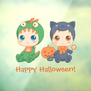Autocollant Pour Fenêtre Première Halloween Babies Chat noir Costume Dragon