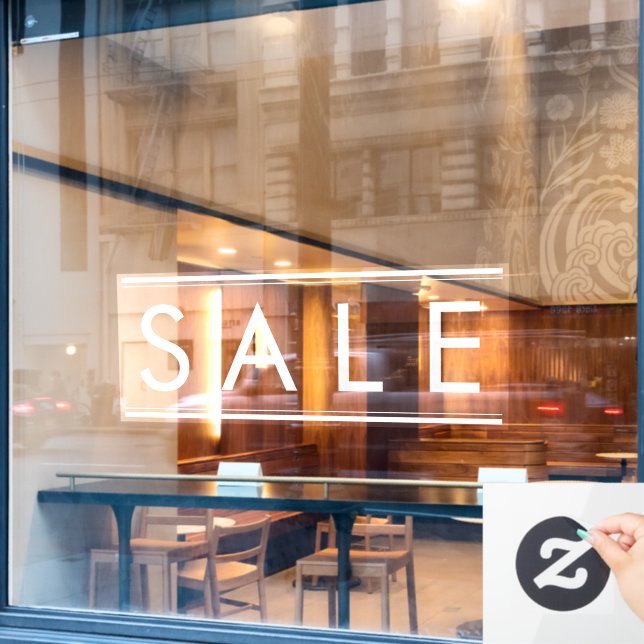 Autocollant Pour Fenêtre Promo d'escompte simple vente blanche (Fenêtre de café)