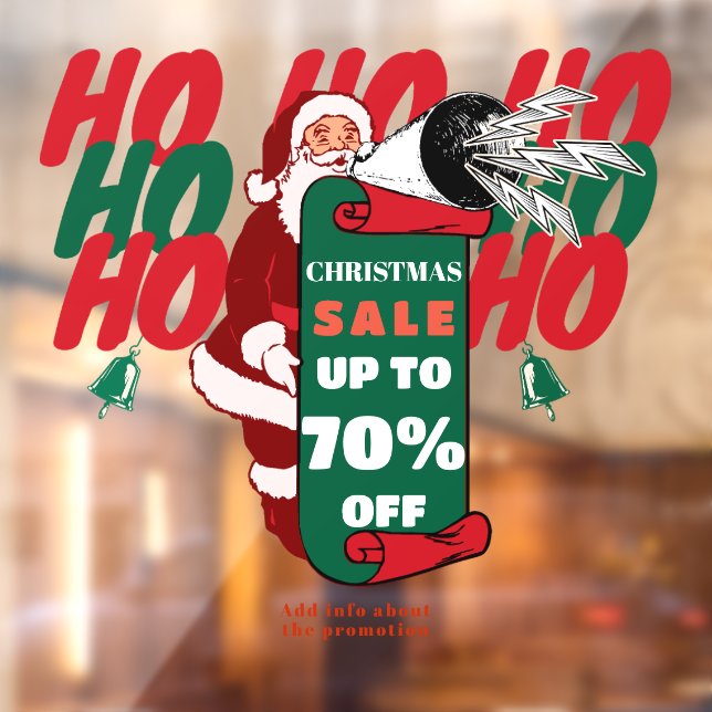 Autocollant Pour Fenêtre Promotion des ventes de Noël du Père Noël (Feuille 2)