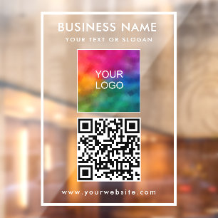 Autocollant Pour Fenêtre Propre logo d'entreprise Ajouter un texte Code QR