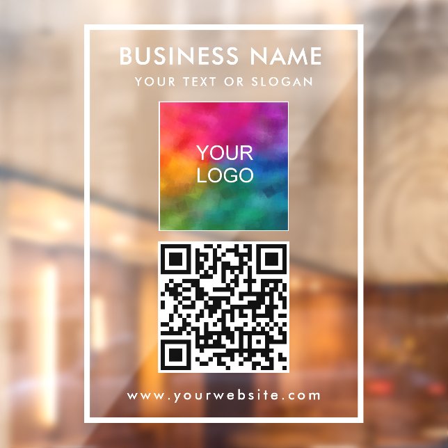 Autocollant Pour Fenêtre Propre logo d'entreprise Ajouter un texte Code QR  (Feuille 2)