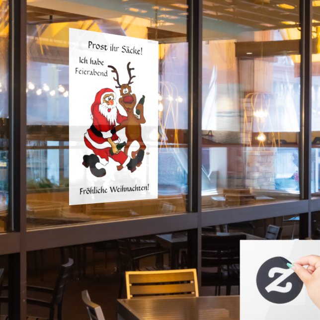 Autocollant Pour Fenêtre Prost it bags - Joyeux Noël! Texte allemand (Fenêtre du restaurant)