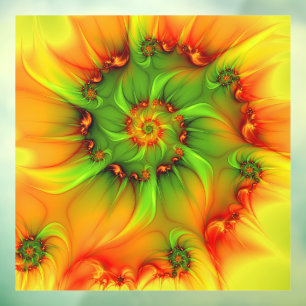 Autocollant Pour Fenêtre Psychédélique colorée moderne art Abstrait fractal
