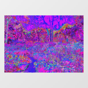 Autocollant Pour Fenêtre Psychédélique Impressionniste Paysage Violet