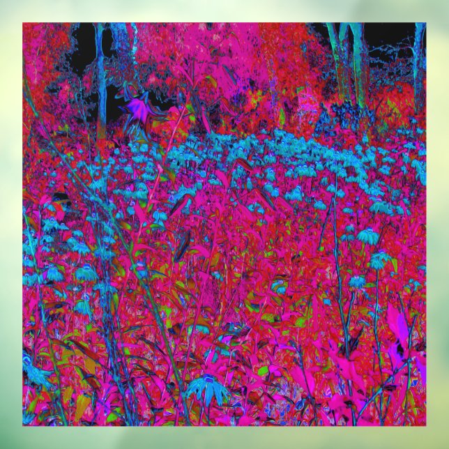 Autocollant Pour Fenêtre Psychédélique Violet Lily Fleur Magenta Garden (Feuille 3)