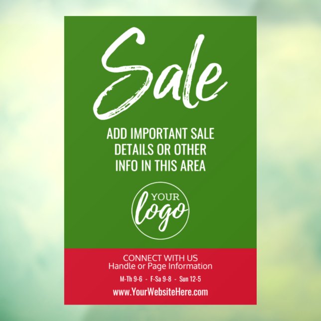 Autocollant Pour Fenêtre Publicité de vente avec logo et détails du magasin (Feuille 3)