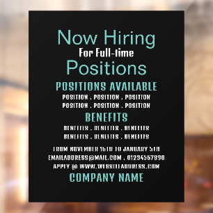 Autocollant Pour Fenêtre Publicité Stylish Offre d'emploi