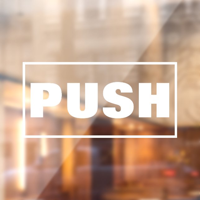 Autocollant Pour Fenêtre Push Door Sign, (Feuille 2)