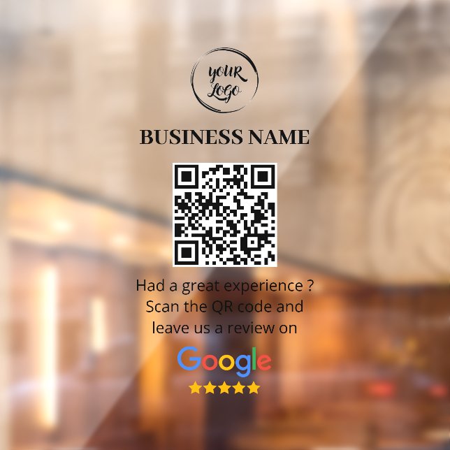 Autocollant Pour Fenêtre Qr Code Google Avis de l'entreprise (Feuille 2)