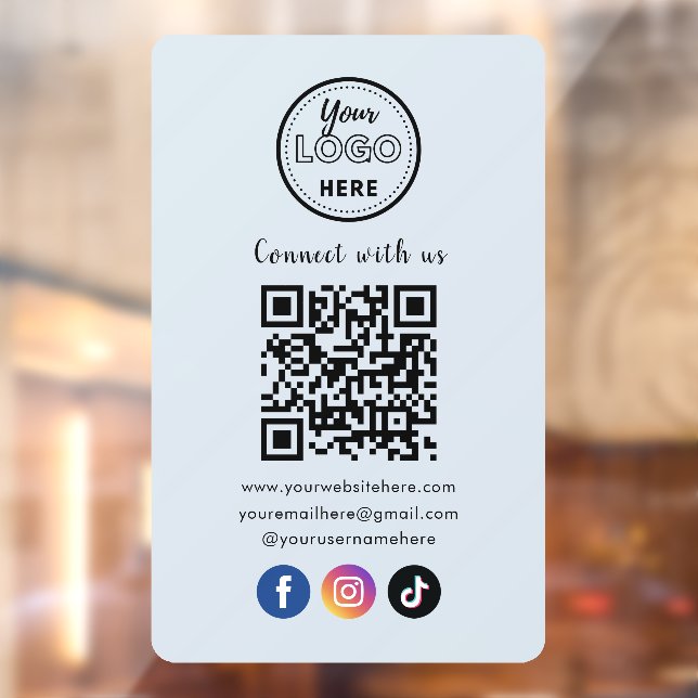 Autocollant Pour Fenêtre QR Code Se Connecter Avec Les Médias Sociaux Améri (Feuille 2)