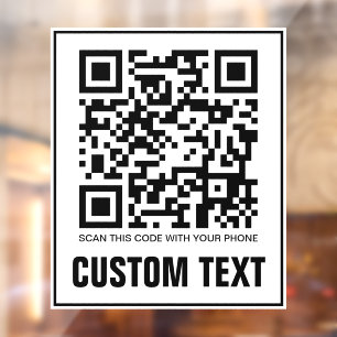 Autocollant Pour Fenêtre QR-Code und benutzerdefinierte Textprüfung dieses 