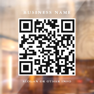 Autocollant Pour Fenêtre QR Code Website Link White Script Simple Business