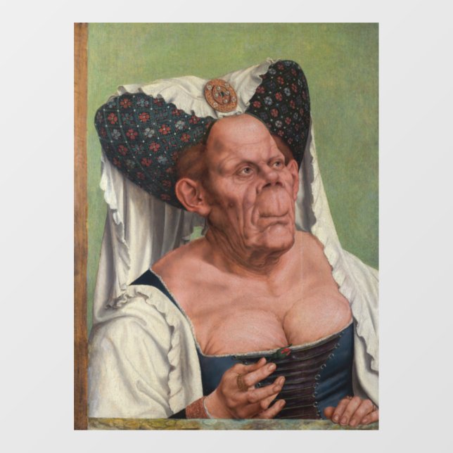 Autocollant Pour Fenêtre Quentin Matsys - Une Vieille Femme Grotesque (Feuille)