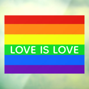 Autocollant Pour Fenêtre Rainbow Love is Love Gay pride