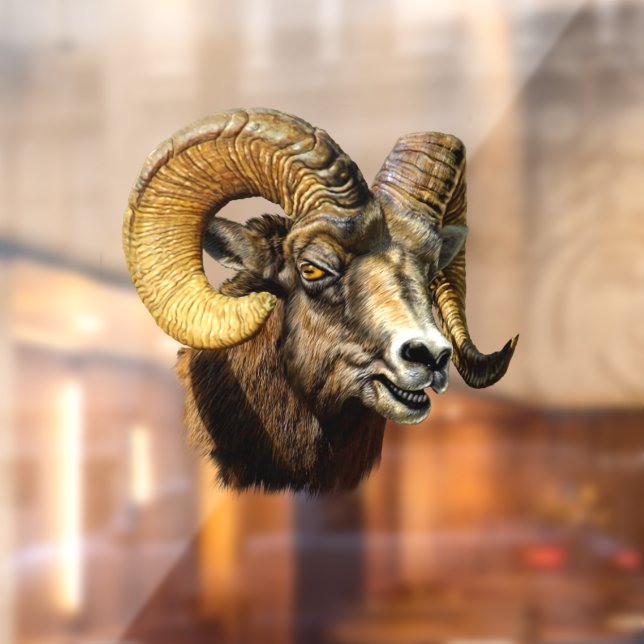 Autocollant Pour Fenêtre Ram Bighorn Mouton Nature sauvage (Feuille 2)