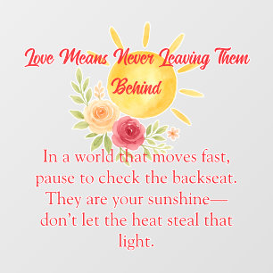 Autocollant Pour Fenêtre Rappel de sécurité pour les enfants