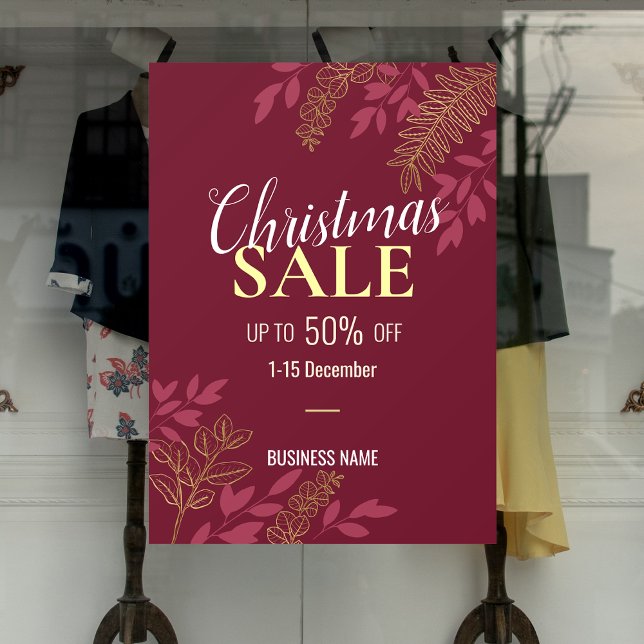 Autocollant Pour Fenêtre Red Christmas Business Sale Business Promotion Pub (Red Christmas Business Sale Business Promotion Ads Window Cling)