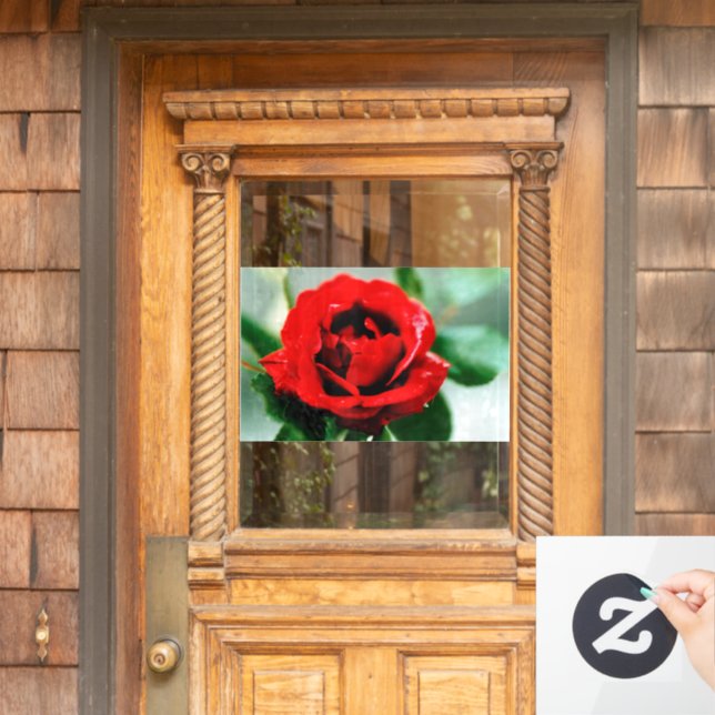 Autocollant Pour Fenêtre Red Rose Love (Porte d'accueil)