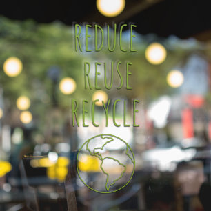 Autocollant Pour Fenêtre Réduire la réutilisation Recycler les aliments sai