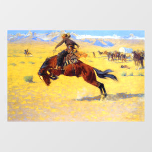 Autocollant Pour Fenêtre Remington Old West Horse et Cowboy