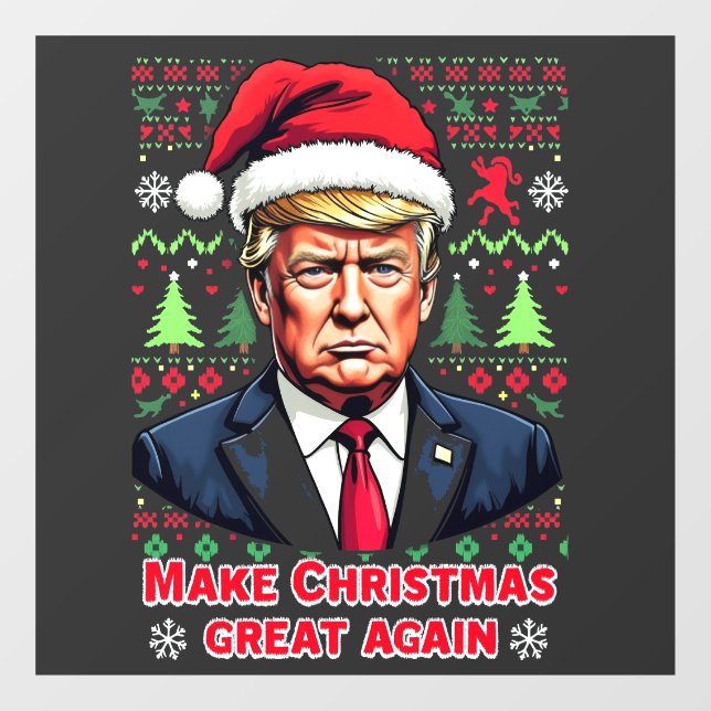 Autocollant Pour Fenêtre Rendre Noël super à nouveau laid Noël Sweat trump (Feuille)