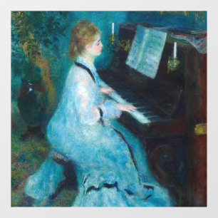 Autocollant Pour Fenêtre Renoir femme à l'impressionniste Vintage de piano
