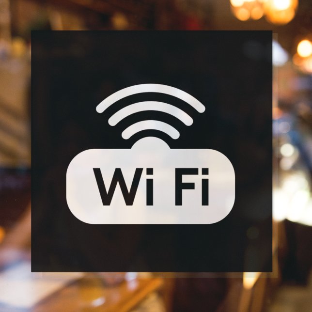 Autocollant Pour Fenêtre Réseau WIFI gratuit Noir & Blanc Internet  (Créateur téléchargé)