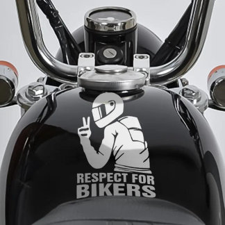 Autocollant Pour Fenêtre Respectez l'autocollant 3D de motocyclette | BLANC