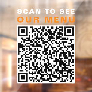 Autocollant Pour Fenêtre Restaurant Cafe Menu QR Code