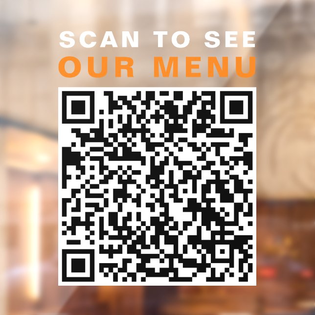 Autocollant Pour Fenêtre Restaurant Cafe Menu QR Code (Feuille 2)