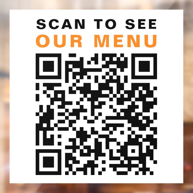 Autocollant Pour Fenêtre Restaurant Café Menu QR Code Blanc (Feuille 2)