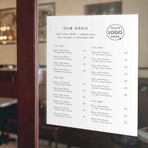 Autocollant Pour Fenêtre Restaurant Menu   Minimalist Logo Catering Cafe