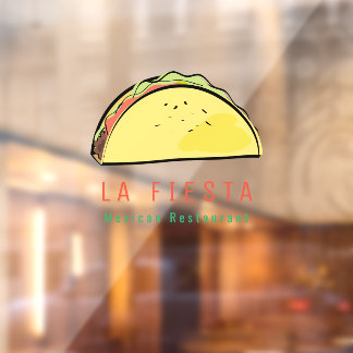 Autocollant Pour Fenêtre Restaurant Mexicain Moderne Entreprise