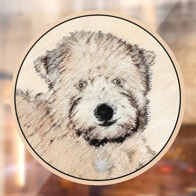 Autocollant Pour Fenêtre Revêtu doux Roue Peinture Terrier Art original (Feuille 2)