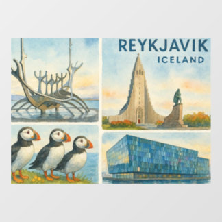 Autocollant Pour Fenêtre Reykjavik Islande multivue