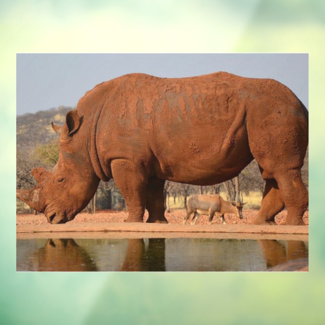 Autocollant Pour Fenêtre Rhino avec boue sur la peau photo (Feuille 3)