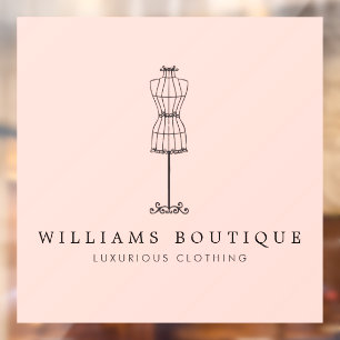 Autocollant Pour Fenêtre Robe vintage Boutique Blush