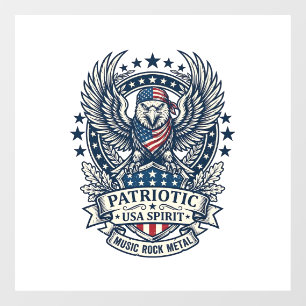 Autocollant Pour Fenêtre Rocker du bandana patriotique Méta musique Old Glo