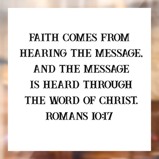 Autocollant Pour Fenêtre Romains 10:17 La Bible Personnalisée Verse Chrétie (Feuille 2)