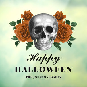 Autocollant Pour Fenêtre Roses gothiques et Halloween heureux