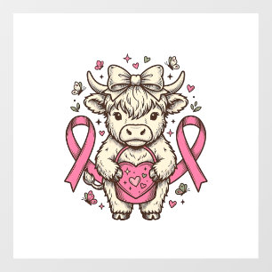 Autocollant Pour Fenêtre Ruban de sensibilisation au cancer de la vache des
