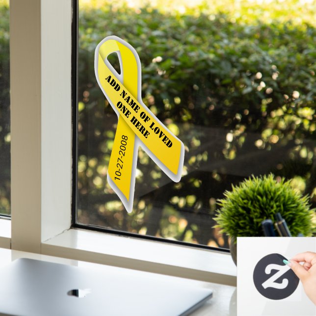 Autocollant Pour Fenêtre Ruban jaune commémoratif personnalisé  (Bureau)