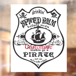 Autocollant Pour Fenêtre Rum épicé Pirate Boisson Thunder_Cove 
