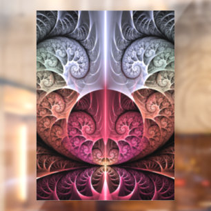 Autocollant Pour Fenêtre Rythme cardiaque, art fractal surréaliste abstrait