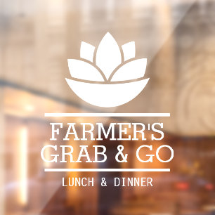 Autocollant Pour Fenêtre Salade saine Légumes, Restaurant