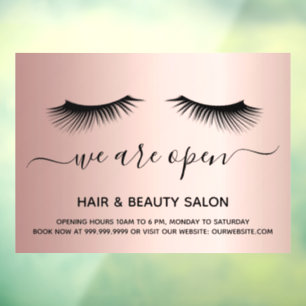 Autocollant Pour Fenêtre Salon de beauté rose or yeux lashes