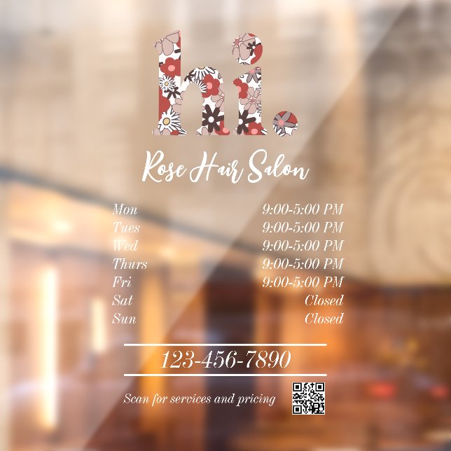 Autocollant Pour Fenêtre Salon de coiffure Ouvert (Feuille 2)