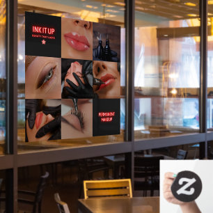 Autocollant Pour Fenêtre Salon de Maquillage Permanent Dark Aesthetic Beaut