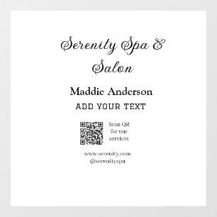 Autocollant Pour Fenêtre Salon de spa de voyage scannez le QR pour les serv